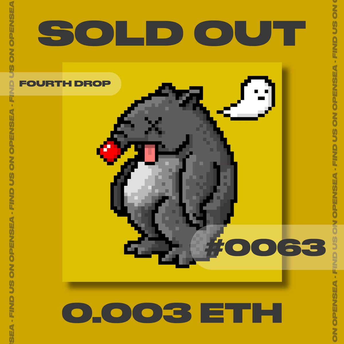 ❗Fat Crypto Tapir #0063, SOLD OUT for 0.003 ETH❗

Third drop is going like fire🔥
Thank you all!

🚨Sold at 0.003 Eth No Gas Fee🚨

Bring the tapirs to the moon 🚀
#NFTs #NFTGame #nftart #NFTdrop #NFTCommmunity #NFTartist #NFTCollection
