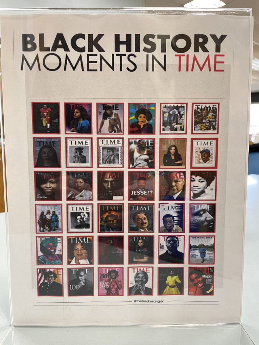 Nancyharrivan's tweet photo. We used TIME Magazine Covers in the Aldrich Media Center to get conversations started about these Black Americans who have made and continue to make valuable contributions to our world. #BlackHistoryMonth #HTPSLearnerSuccess @HowellTwpAldrch https://t.co/nKpQPAzxvY