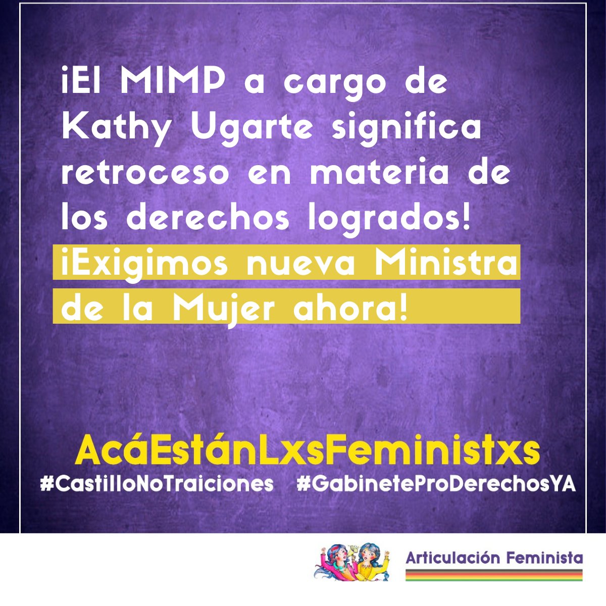 ParemosAcosoPe's tweet image. ‼️Por un gabinete sin corruptos ni agresores y con paridad.
#CastilloNoTraiciones 
#GabineteProDerechosYA
#AcáEstánLxsFeministas