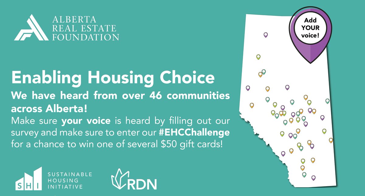 housingredefine's tweet photo. We have heard from over 46 communities across Alberta! Make sure your voice is heard by filling out our survey here: https://t.co/OgJiT5ZVoB

Also, share this #EHCChallenge post and tell us why you live where you live for a chance to win one of many $50 gift cards! https://t.co/HUTOUr0OYK