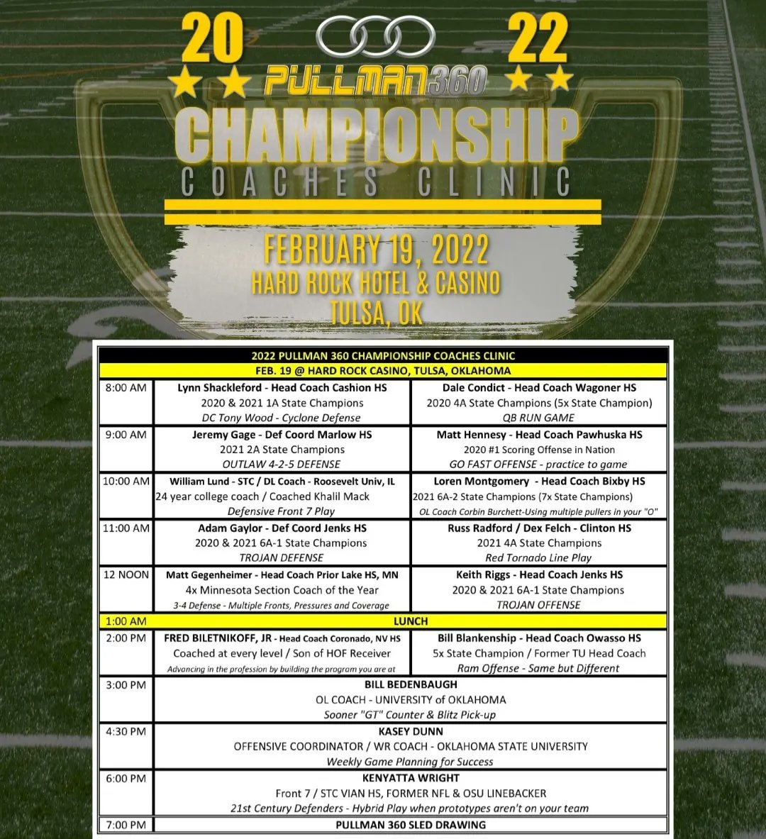 Gonna be a great clinic! Open to all coaches.... Youth to College. Info and contacts will be valuable for all levels! Get registered by Friday to double your entries in the drawings! **SHARE**