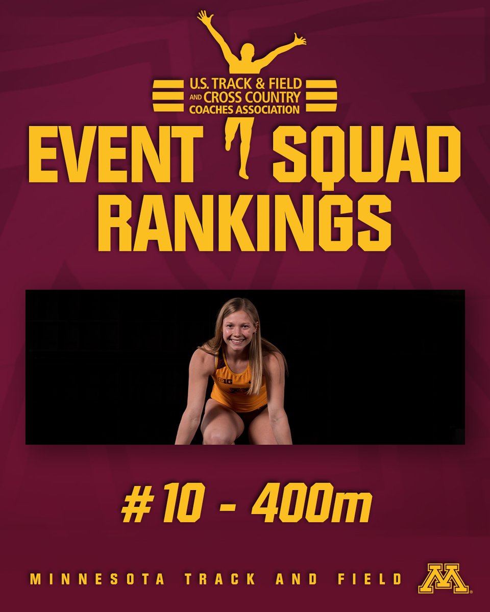 Our final top 10 ranked event squad is our 400m crew, who are just getting started! 😏