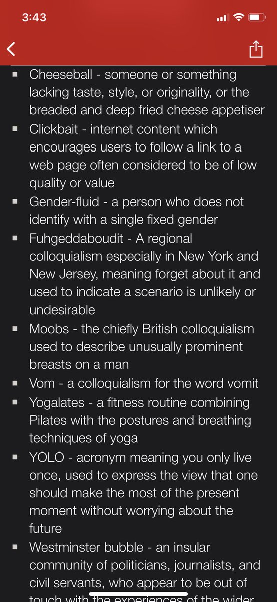 JillFortune's tweet photo. Just saw these new dictionary entries. Fuhgeddaboudit as a word is new to me. Happy to see “vom” in there, I have to say! #evolvinglanguage #changingtimes #keepingup https://t.co/QhtTyQRwGD