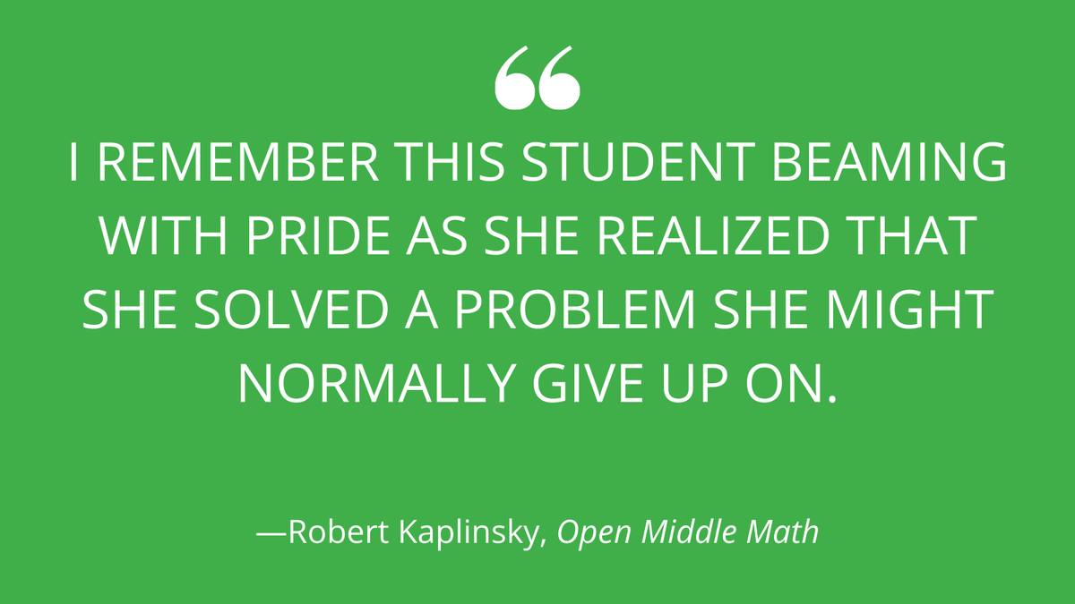 stenhousepub's tweet photo. Talking about perseverance can help students be more comfortable making mistakes &amp; focus on growth over getting the right answer. #OpenMiddleBook @robertkaplinsky

Comment a 💡 if you’ve seen a student persevere through a tough problem. 

https://t.co/arwbFCs219 https://t.co/IgDujAA1Pi
