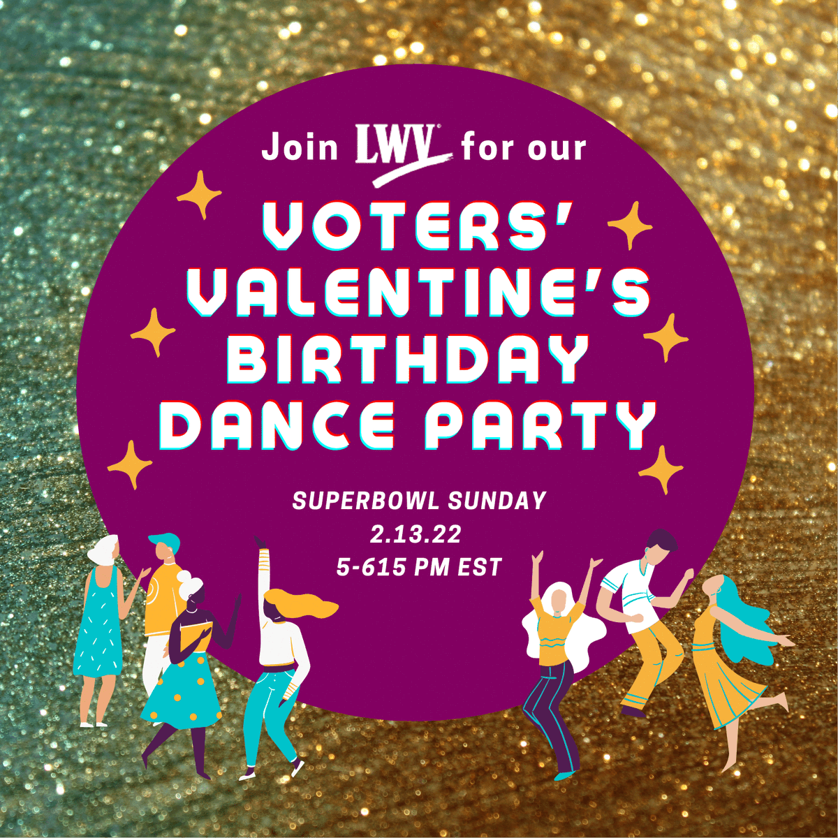 Valentine's Day is not only a day to celebrate love, but also <a href="/LWV/">League of Women Voters of the US</a> 102nd birthday! Join us to #dancefordemocracy on 2/13 pregame #SuperBowl 5PM EST w/ <a href="/DJ_Skooch/">DJSkooch</a> for a VOTERS' VALENTINE'S BIRTHDAY DANCE PARTY bit.ly/3sK43Ef