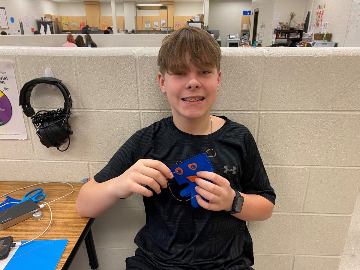 drms_chiefs's tweet photo. FACS students sew plush characters to star in their children’s story AND complete their baking and measurement module with some homemade cookies. #DRMSHandsOnLearning https://t.co/b6zvTFP0pV