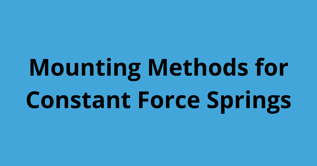 JohnEvansSons's tweet photo. Learn about mounting methods for constant force springs on our blog. https://t.co/sd3QTUAKAG https://t.co/6AH1ONeFZ3