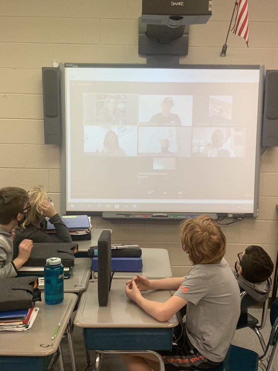 AVines1's tweet photo. I was able to participate in the coolest thing with my sixth graders today! Zooming with current and former NFL players about physical and mental health! Thanks @EVERFIK12 for this awesome opportunity @HardinPark_WCS @WataugaSchools https://t.co/eSlW0XRNGI