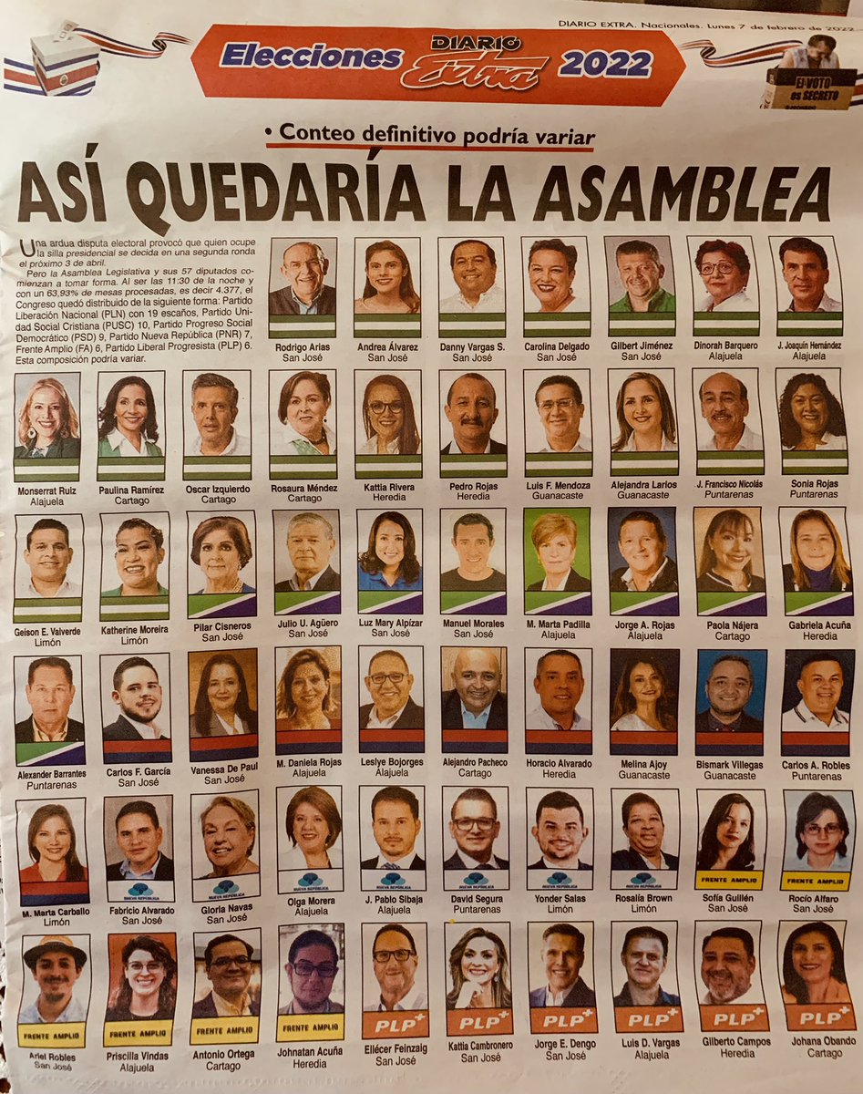 Esta conformación de la nueva Asamblea Legislativa me gusta más que la actual. Están obligados a hacer un buen trabajo porque para las elecciones del 2026 su desempeño será referente.