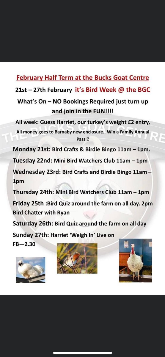BucksGoat's tweet photo. February Half Term @ The BGC https://t.co/LKqmD51ROa