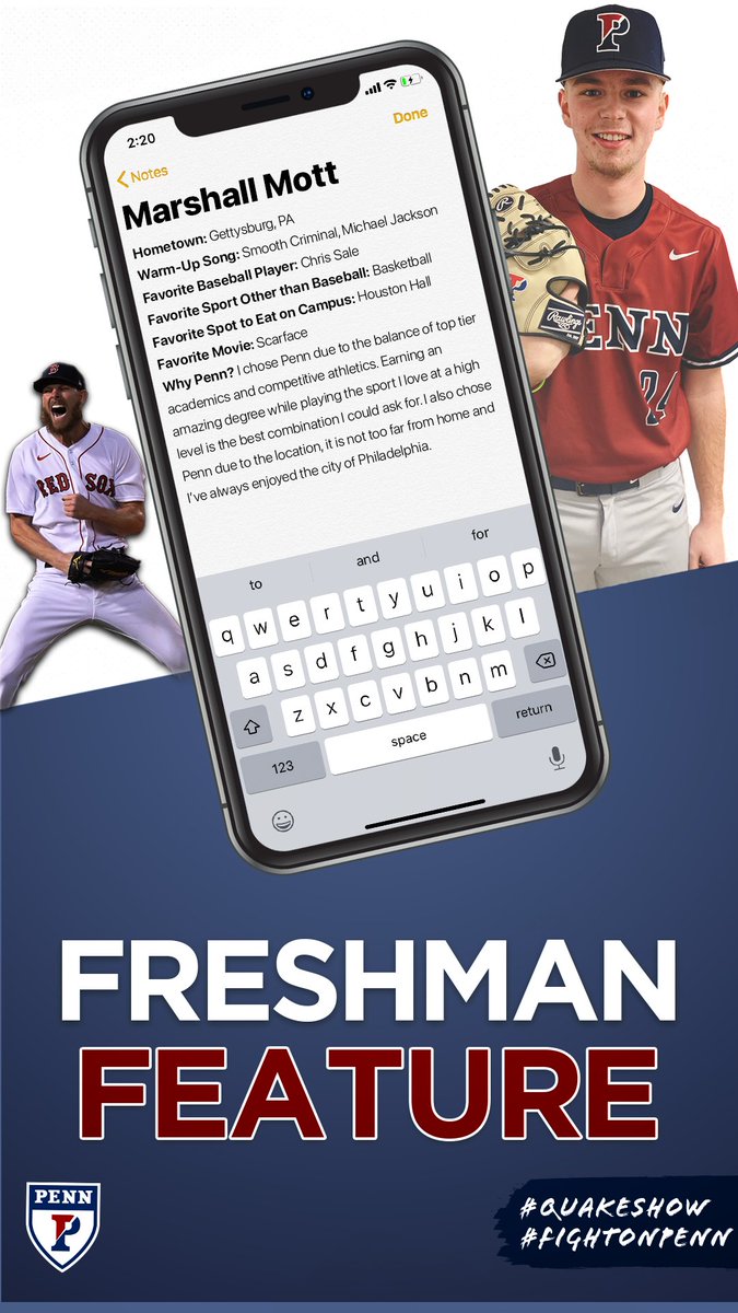 Last, but certainly not least for our Freshman Features...

<a href="/Marshallmott_/">Marshall Mott</a> 

#QuakeShow | #FightOnPenn