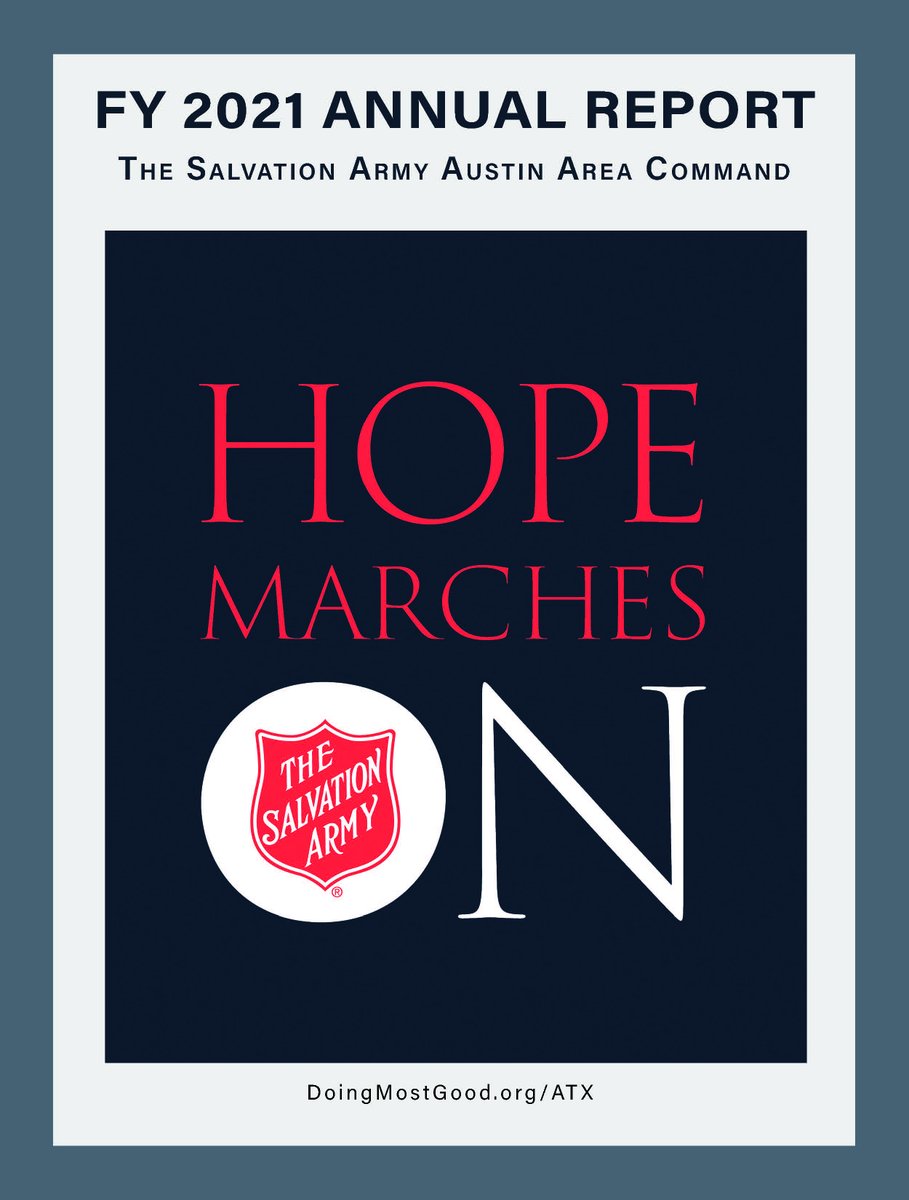 Read our latest blog on Fiscal Year 2021 Annual Report messages from our Area Commanders, Majors Reckline and Advisory Board Chair, Randy Present. salvationarmyaustin.org/blog/fy2021-an…
