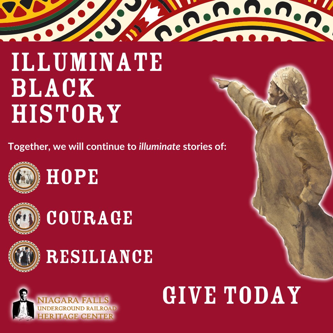 🏮Illuminate  Black History and give today!🏮 Your support helps give back to the community and tell the unique history of Niaagra Falls Underground Railroad. ✊🏾
#Hope #Courage #Resiliance 
Donate today!
bit.ly/3gfkvGC
