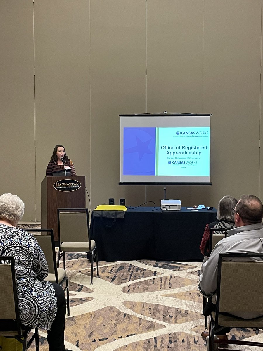 .<a href="/KansasCommerce/">Kansas Department of Commerce</a> Shonda Atwater is sharing the benefits of Registered Apprenticeship and Internships. Work-Based Learning can help expose CTE students to careers while learning transferable skills! #KSWorks #KSApprentice