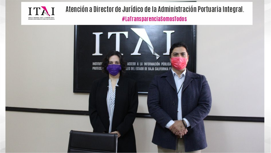 #LaTransparenciaSomosTodos En reunión de trabajo <a href="/itaipbcs/">itaibcs</a> atendimos al Lic. Sergio Ramsés Puente Zamora, Director Jurídico del #API  por una transparencia y rendición de cuentas.
Ver nota: bit.ly/3rD2OY5