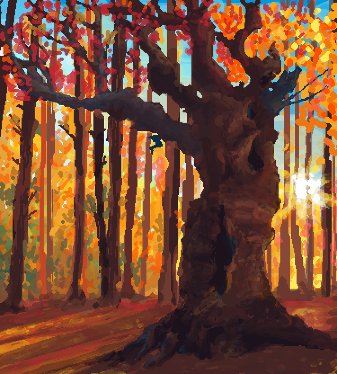 tengg42's tweet photo. bad day, but here's a red tree #pixelart https://t.co/qt4fnSzVJa