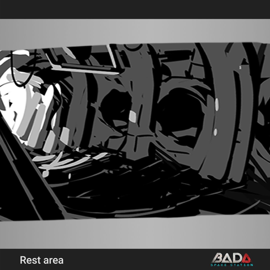 Moxvo's tweet photo. The rest area, the lounge of the @BadaSpStation 
@terahardstudios

#conceptart #gameart #gamedev #indiedev https://t.co/atCJCsyu7y