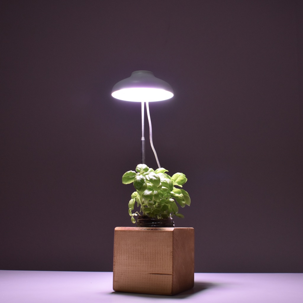 Check out our Solo Mini-Garden! It is best suited if you intend to enjoy your favourite herb in small quantities. If you are interested in expanding or diversifying your Mini-Garden, you can easily order another Solo without the lamp, as the lamp can be adjusted in height.