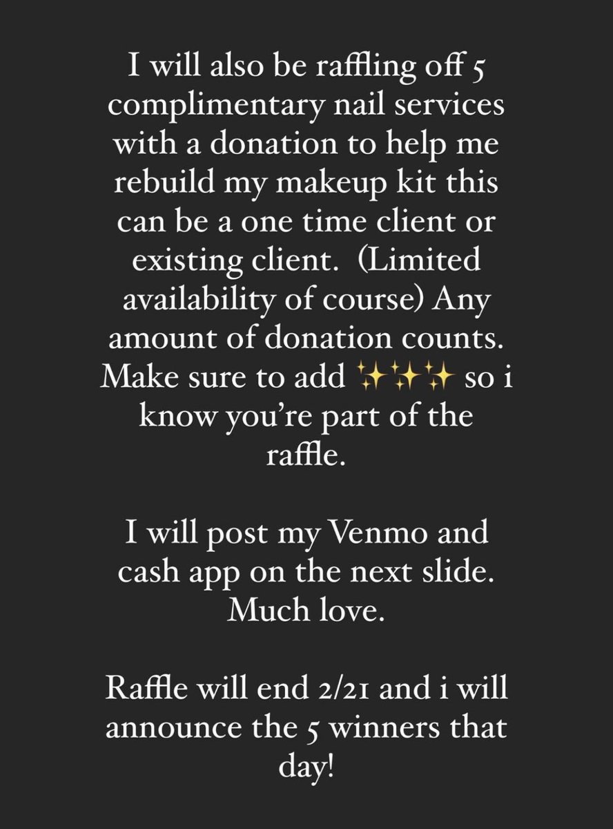 culturecloths's tweet photo. Janelli got her window smashed &amp; make up kits stolen this morning right off fulton st

to help get her kits back she’s raffling off 5 complimentary nail services 

to support send donation of any amount to @yojanelli 🤎 https://t.co/koYV9nBVCR