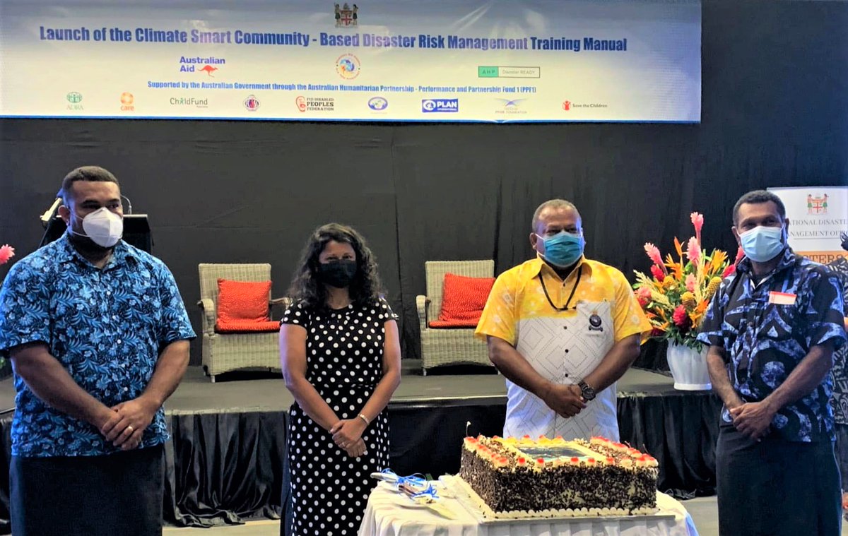AusHCFJ's tweet photo. 🇦🇺 is pleased to support @FijiNDMO’s #Climate Smart #CBDRM training manual which was launched last Friday and will be used for emergency preparedness training across 🇫🇯. 

This initiative is in partnership with @AusHumanitarian, @PCDFiji and @AdraFiji. https://t.co/KzE5gPxL5H