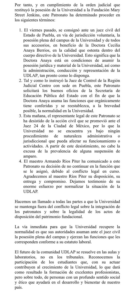 jenroma27's tweet photo. Aguas! Este supuesto comunicado no salió de la única y auténtica @Fund_MSJenkins ! Es  apócrifo! Sálganse del campus #espurios !Entreguen la UDLAP en cumplimiento a la suspensión definitiva que los obliga a ello. Pretenden disfrazar su derrota jurídica con saliva irrelevante! https://t.co/g6Otg4ICEt