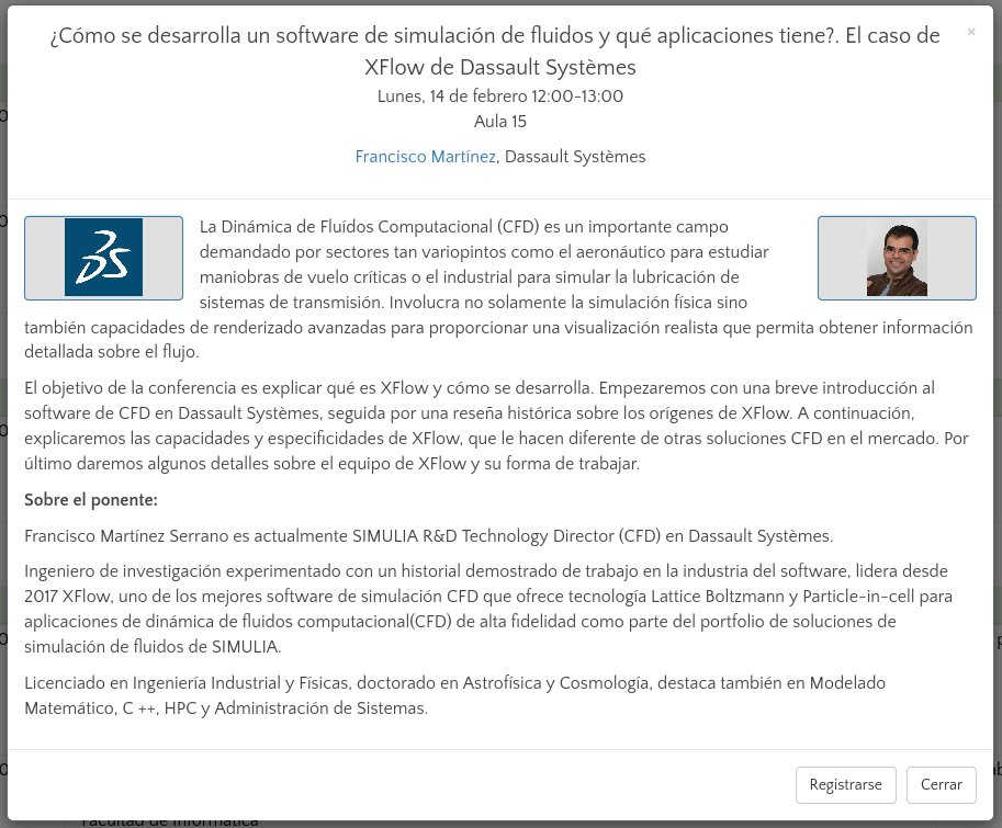 informaticaucm's tweet photo. #ProximamenteEnLaFDI #SemInformatica2022
¿Cómo se desarrolla un software de simulación de fluidos y qué aplicaciones tiene?. El caso de XFlow
👤 Francisco Martínez (Dassault Systèmes)
📅 14 de febrero, 12:00
Registro: https://t.co/sDT2bnmpWf
+info: https://t.co/yvPM1On1WF https://t.co/Rwj43cSd3r