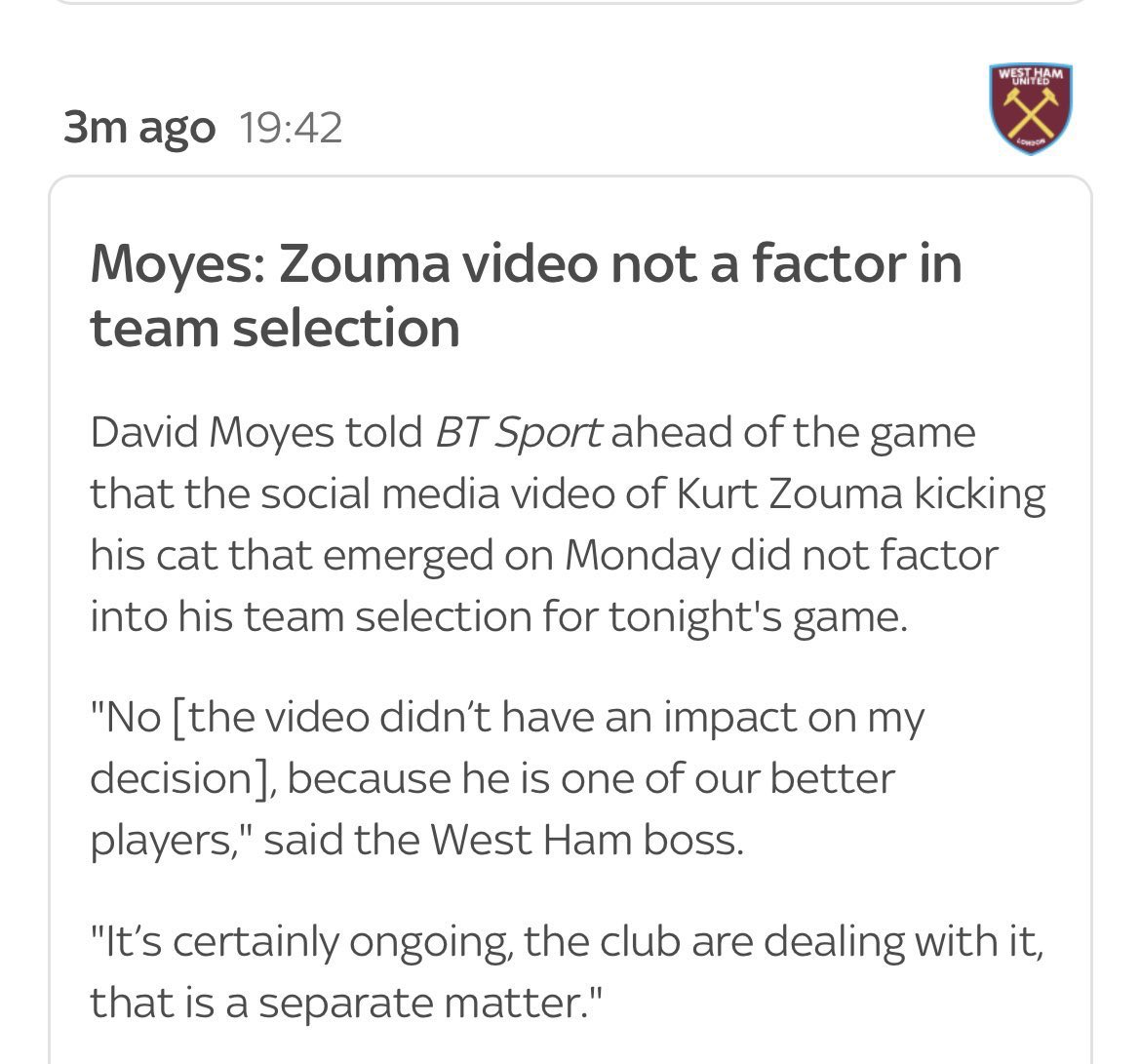 _nataliebeal's tweet photo. “He’s a good football player so we will ignore the fact he is an animal abusing psychopath” howwwwwww is there no consequences for his actions, especially when he’s in such an influential position?! #KurtZouma https://t.co/pR41qCW37c
