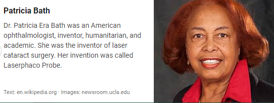 bigtanktrader's tweet photo. #FBA Patricia Bath invented laser cataract surger.

#EndFBA #EndADOS https://t.co/qb5sJmiYaX https://t.co/Rdgo6TUKY1