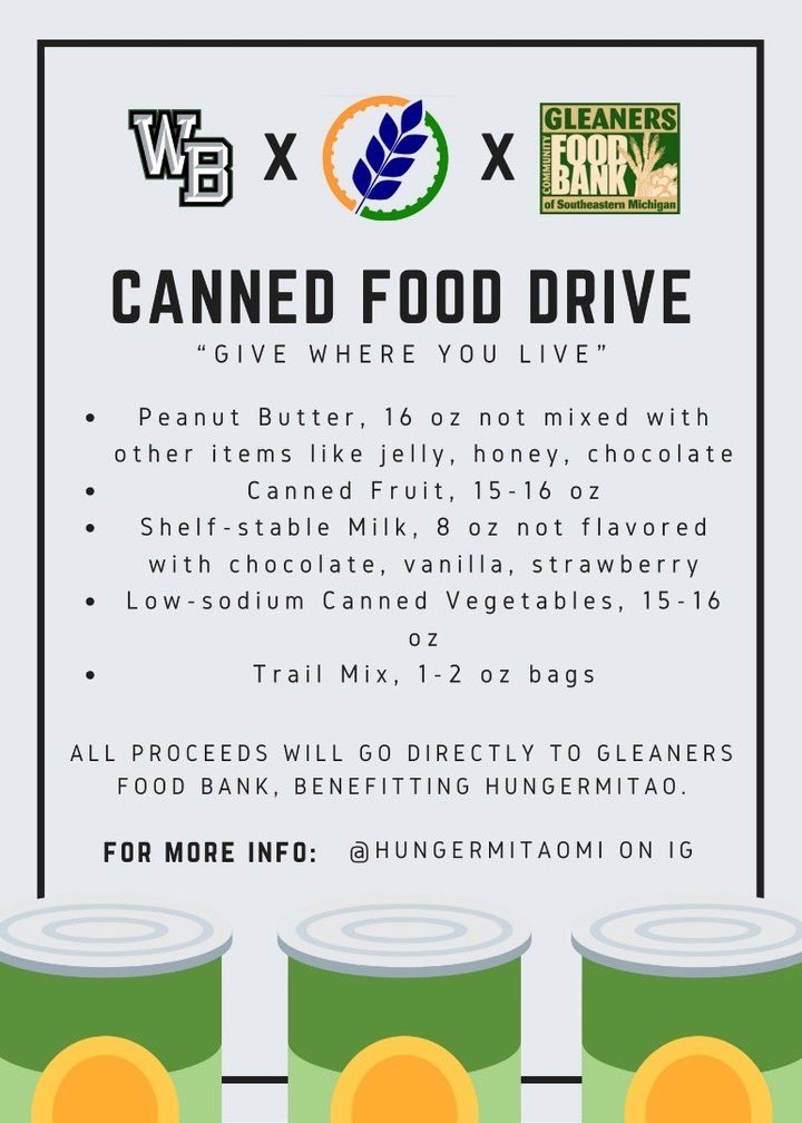 Bring canned food to Room 650!