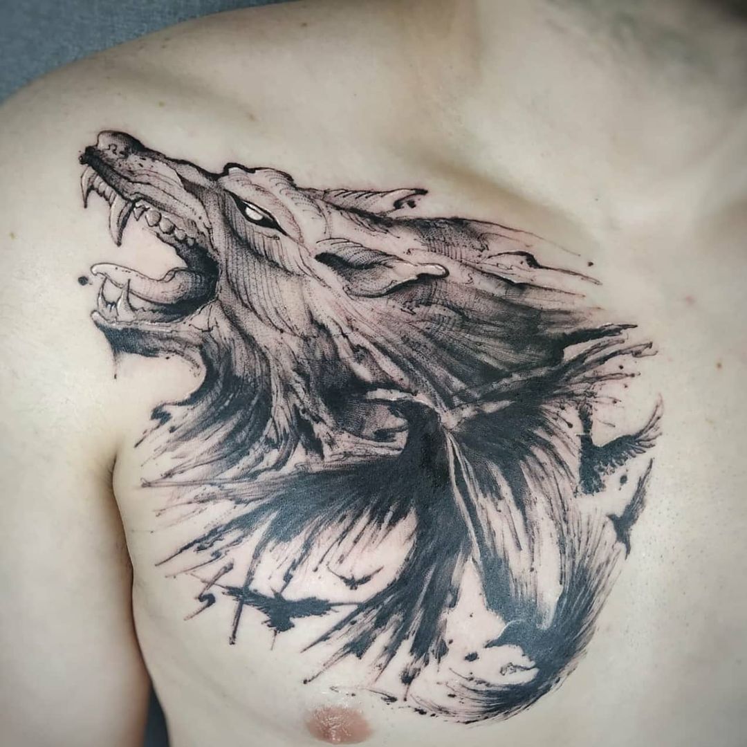 Tattoo Connect on X: "Angry Wolf tattoo tattoo by artist https://t.co/K0HqYffxiC from Melbourne #melbournetattoo #chesttattoo # wolftattoo #blackinked #blackandgreyinked #tattoo https://t.co/tlksGhHw8J" / X