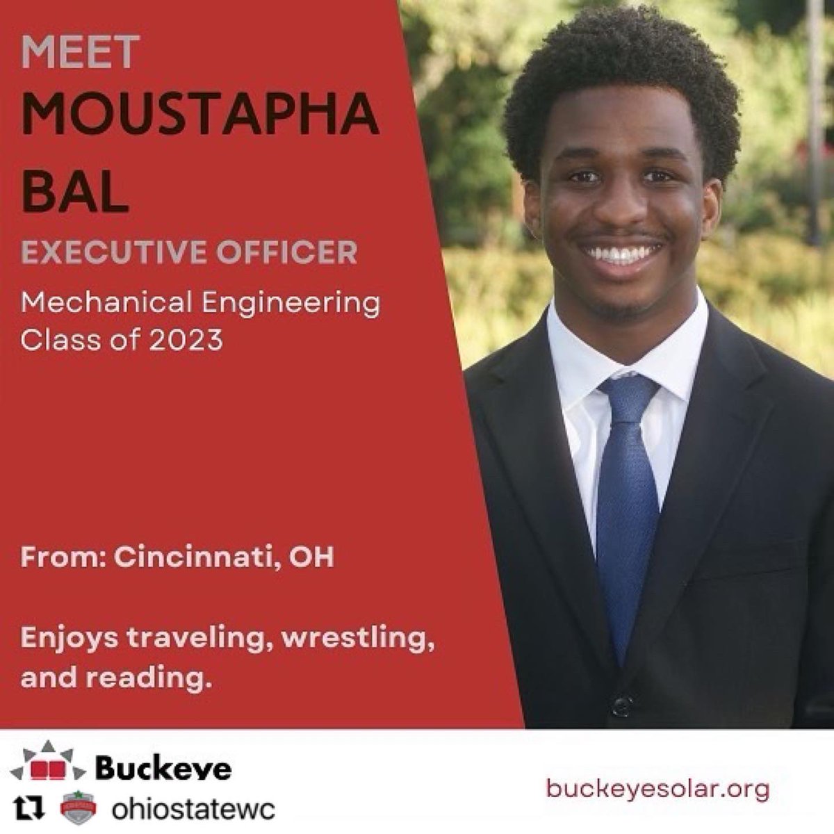 OhioMatMedia's tweet photo. 2x Ohio State Placer (Fairfield) 2018 &amp; 2019 
#Repost @ohiostatewc 
・・・
Ohio State Wrestling Club - “Wrestlers off the mat”:

We want to start our first “off the mat” highlight by shining some light on one of our 2020 All-Americans, Moustapha Bal (@moustaphabal)
1/4 https://t.co/uYCZYCMWVk