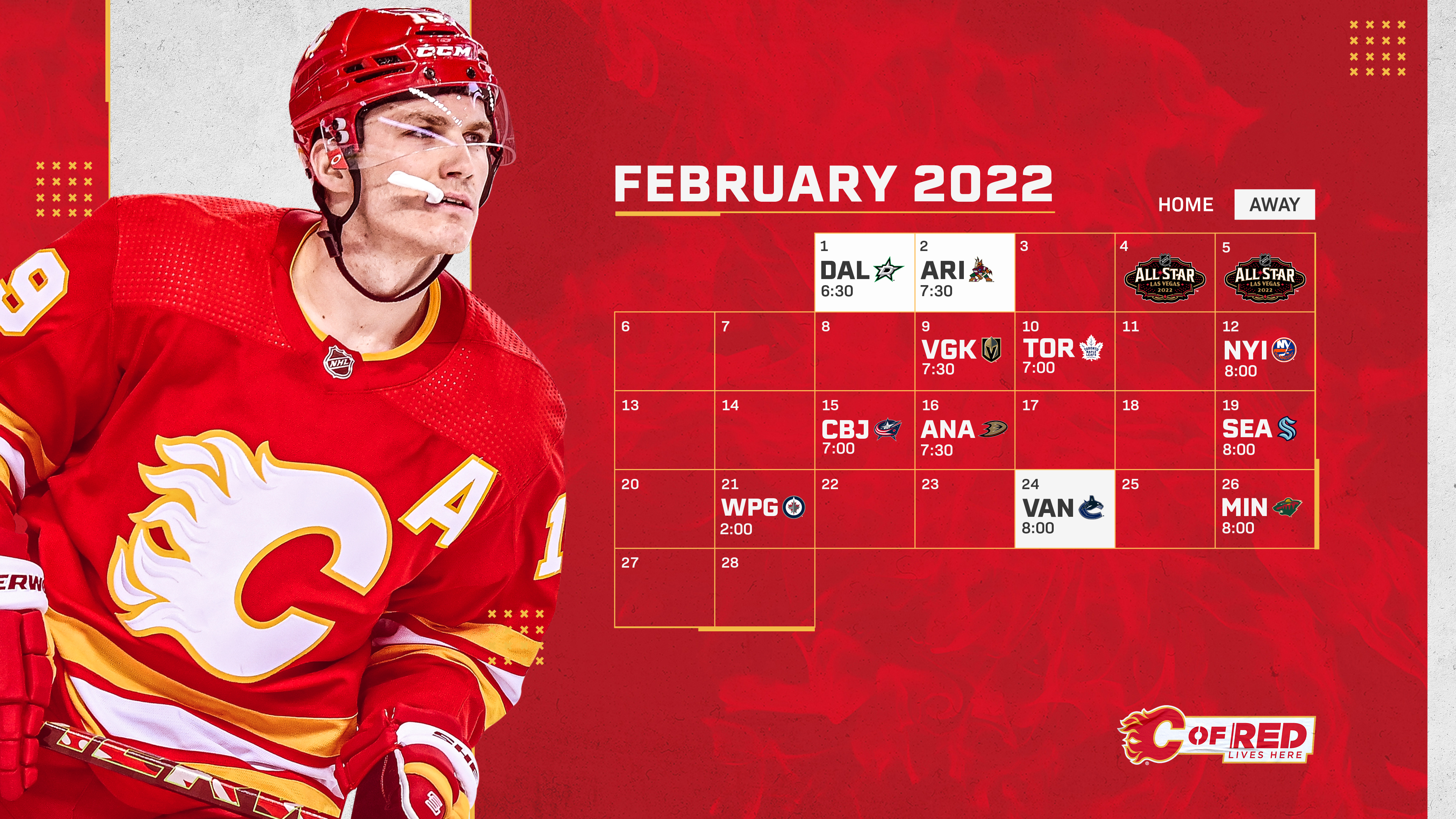 Calgary Flames 4K February schedule wallpapers for desktop and phones : r/ CalgaryFlames