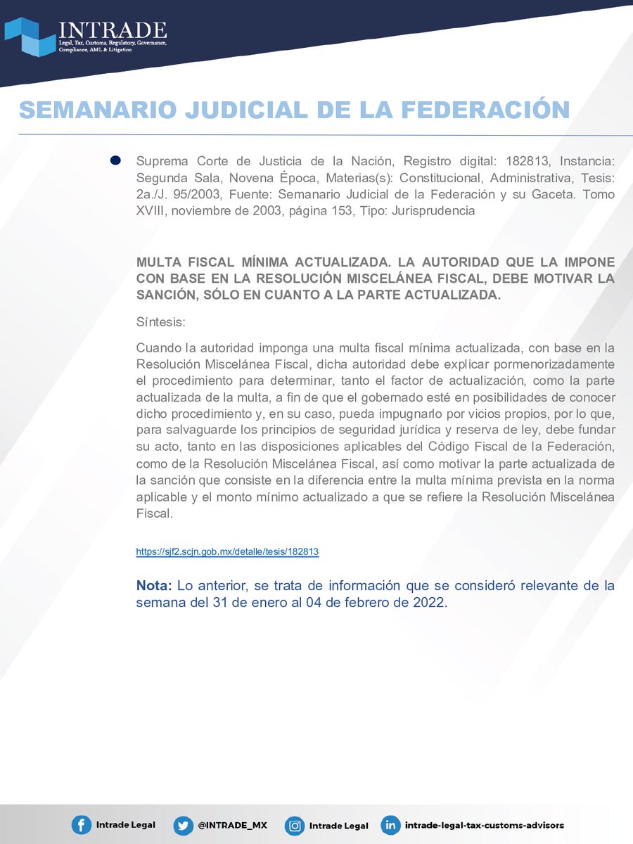 INTRADE Legal, Tax, Customs Advisors & AML tweet media
