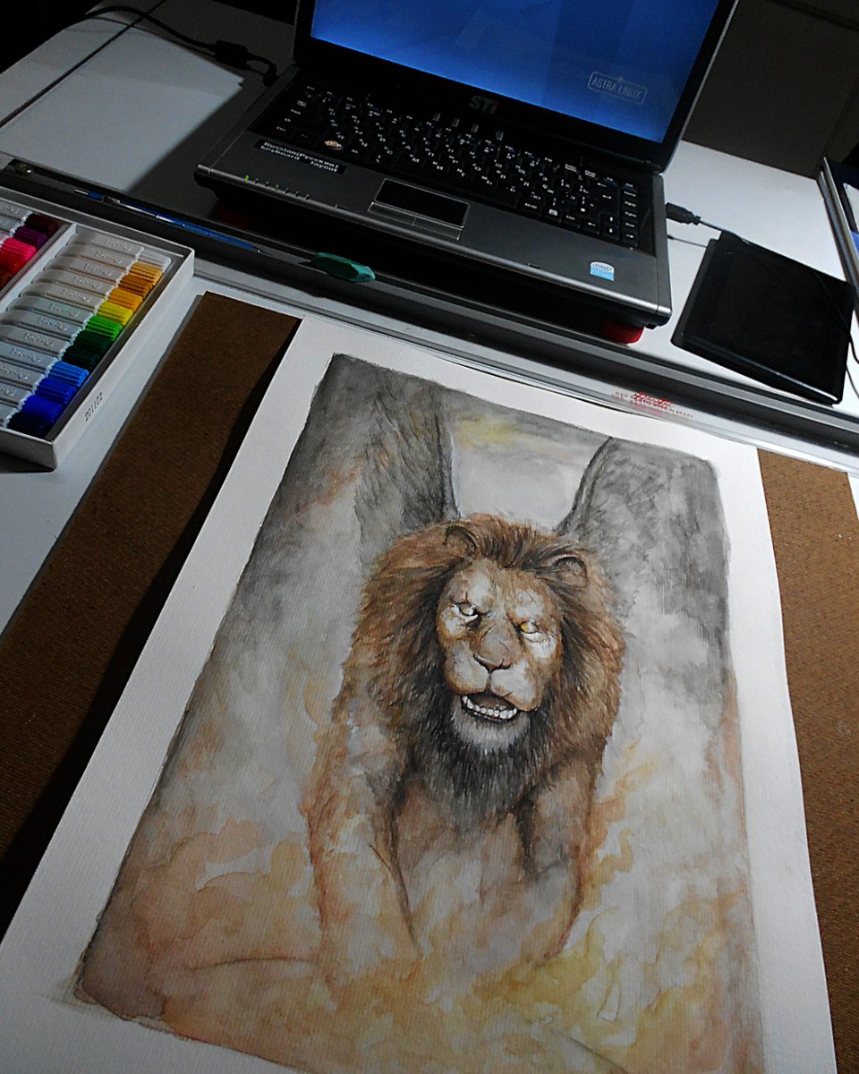 morlockstudio's tweet photo. #Vapula, ou #Naphula é o Sexagésimo Espírito da #ArsGoetia e um Poderoso Duque. Ele aparece na forma de um #Leão com asas de #Grifo. Governa 36 legiões de #espíritos.
#goetia #watercolor #watercolorpainting https://t.co/ijDeERyBmy