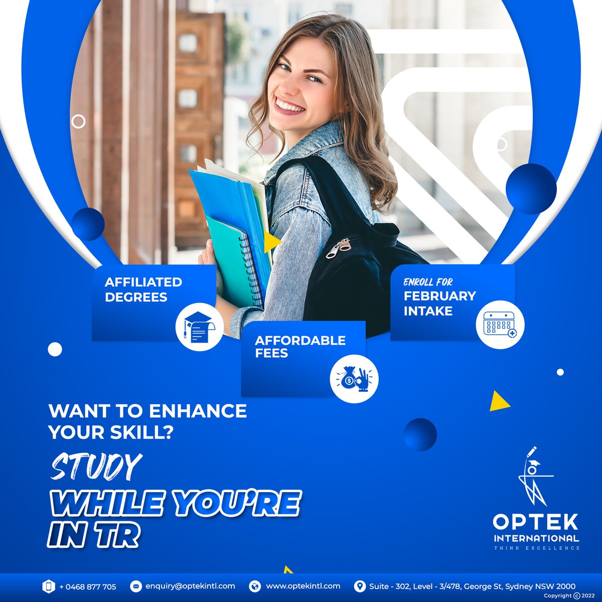 optekintl's tweet image. Are you in possession of a #Trainingvisa (subclass 407)❓
This visa allows you to participate in workplace-based occupational training activities in #Australia to improve your #skills for your
👉job
👉tertiary education
👉field of expertise
👉professional training program