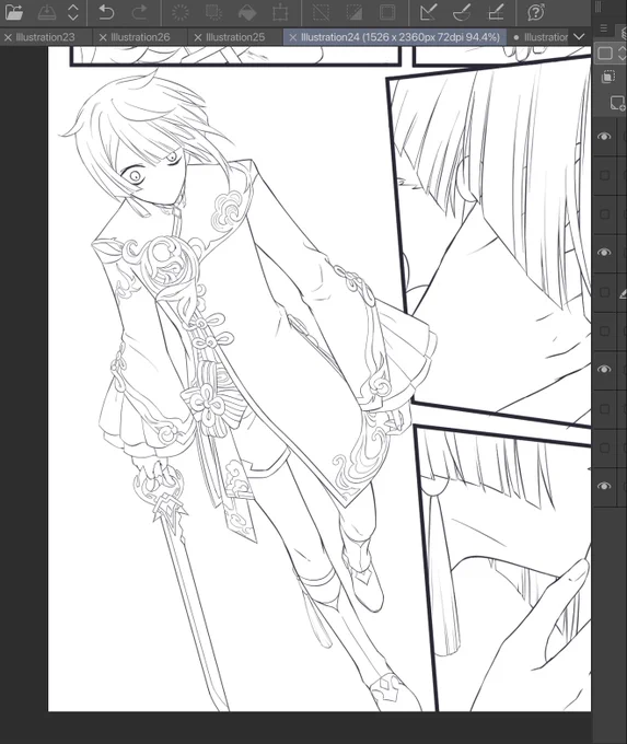 The only thing stopping me from drawing xingyun short manga more often is the umpteenth amount of ornaments on xq's fancy clothes…one small frame takes me a good hr or two, then another hr or 2 to color…😩I think the clear solution is to draw them naked😂(????jkjk 