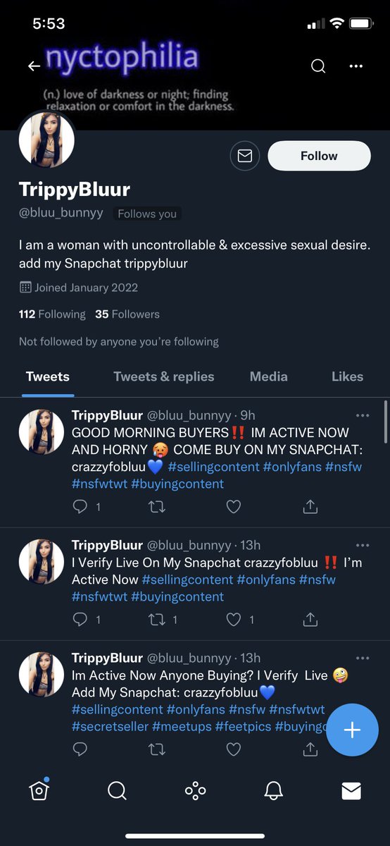 scamprotections's tweet photo. @ BUYERS
-
@Brazzyfobluu @bluu_bunnyy
if you see the name "BLU" do
NOT pay!! i have seen many reports
on her being a SCAMMER before and
she had the audacity to come in my
dms asking for a follow back 😂🥲
#buyingcontent #sellingcontent https://t.co/YxxDptfcMg