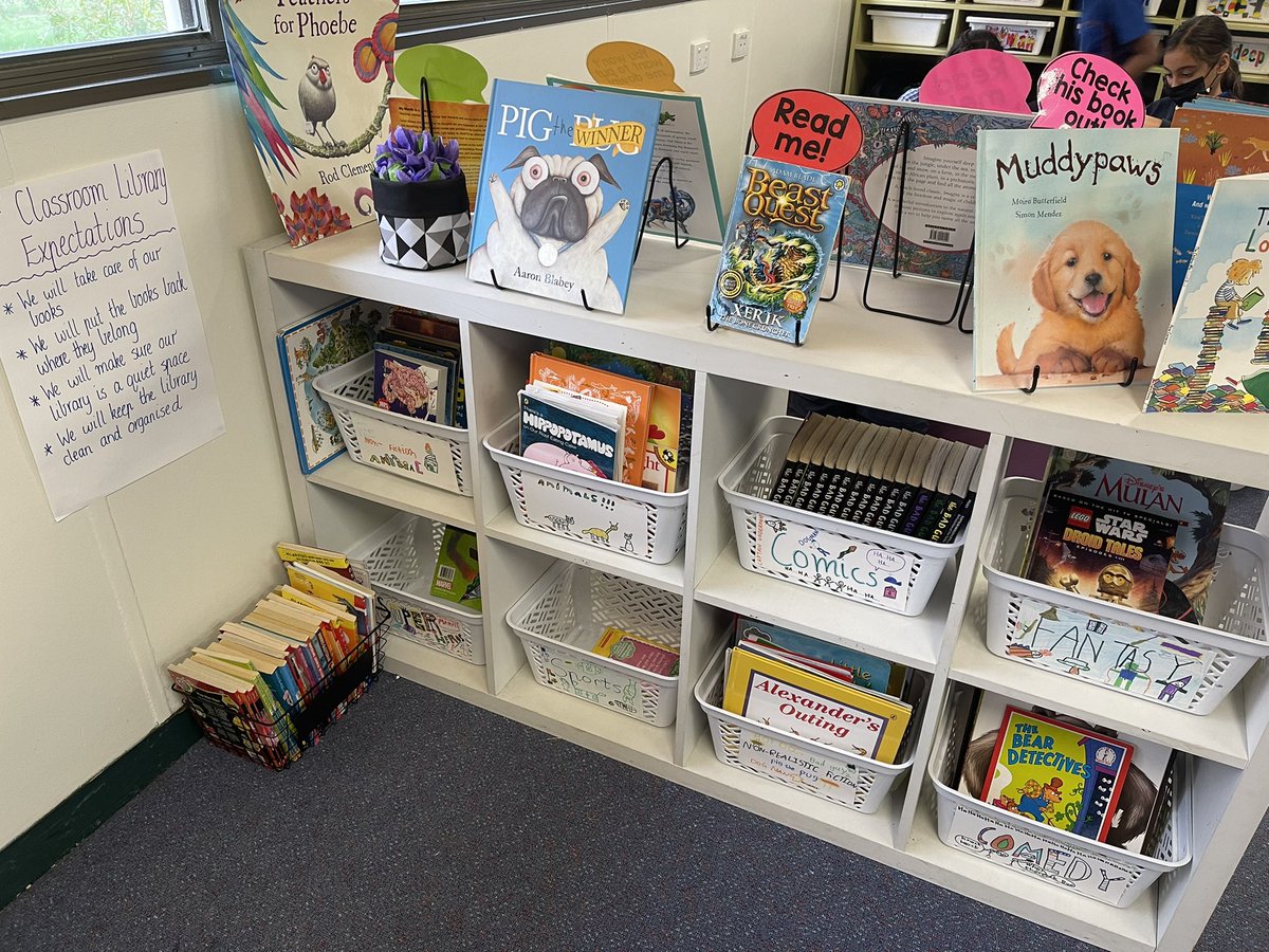 MrsLoweWheeler's tweet photo. In 4F we set up our Classroom Library today! We can now find our favourite books a lot easier and try some new books out of our comfort zone! @acps_library @AitkenCreekPS https://t.co/ay402BPtuA