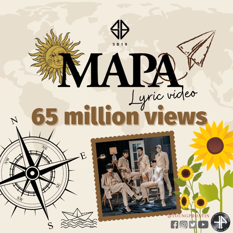 YoungPROAtin's tweet photo. Good news! More people are singing Lataratara 🎶 as the song Mapa by SB19 gains more than 65 million views on You/tube! 
Congratulations, #SB19!

#MAPA_SB19
@SB19Official https://t.co/Zg2M6OLRy4