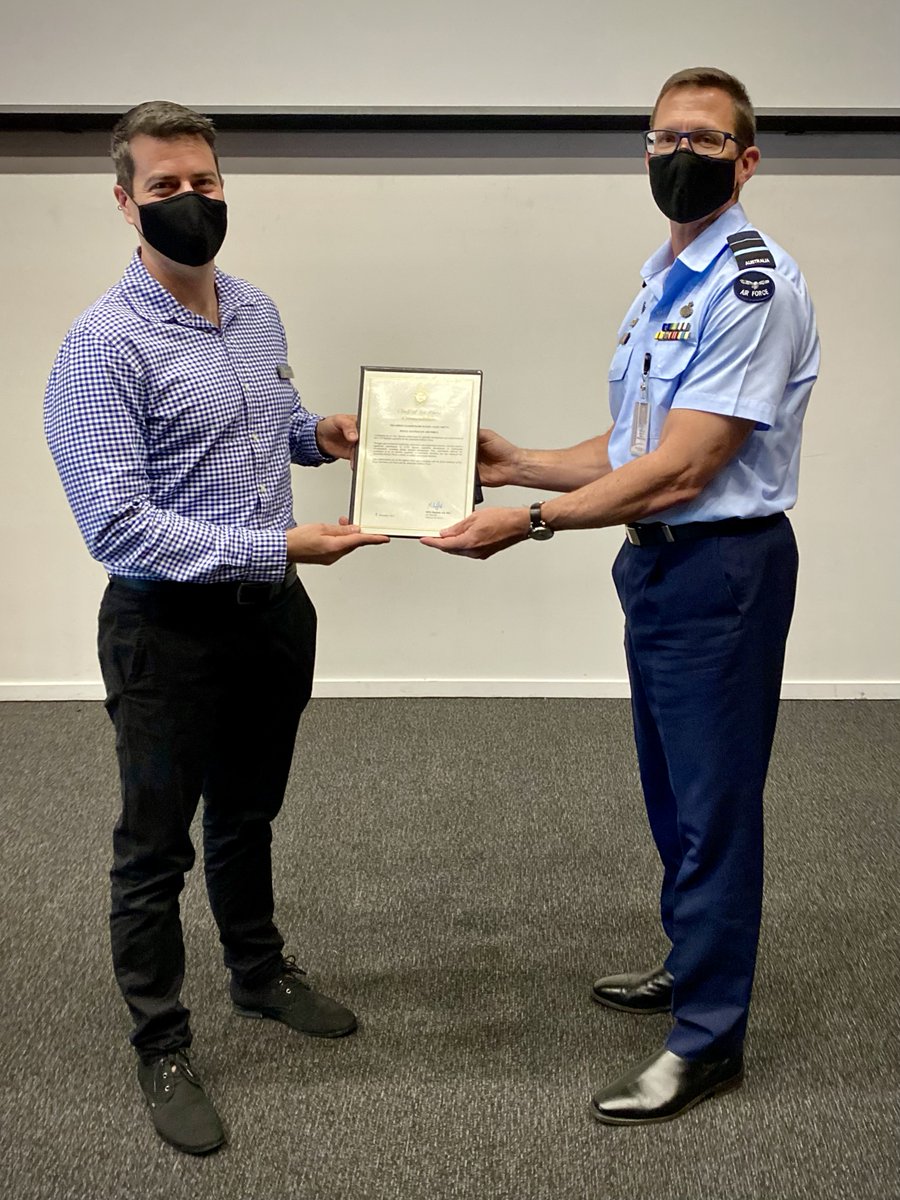 acsc_j's tweet photo. Congratulations to @acsc_j course member SQNLDR Mark Seery who was recently awarded a Chief of Air Force Commendation. https://t.co/nULqnmok7I