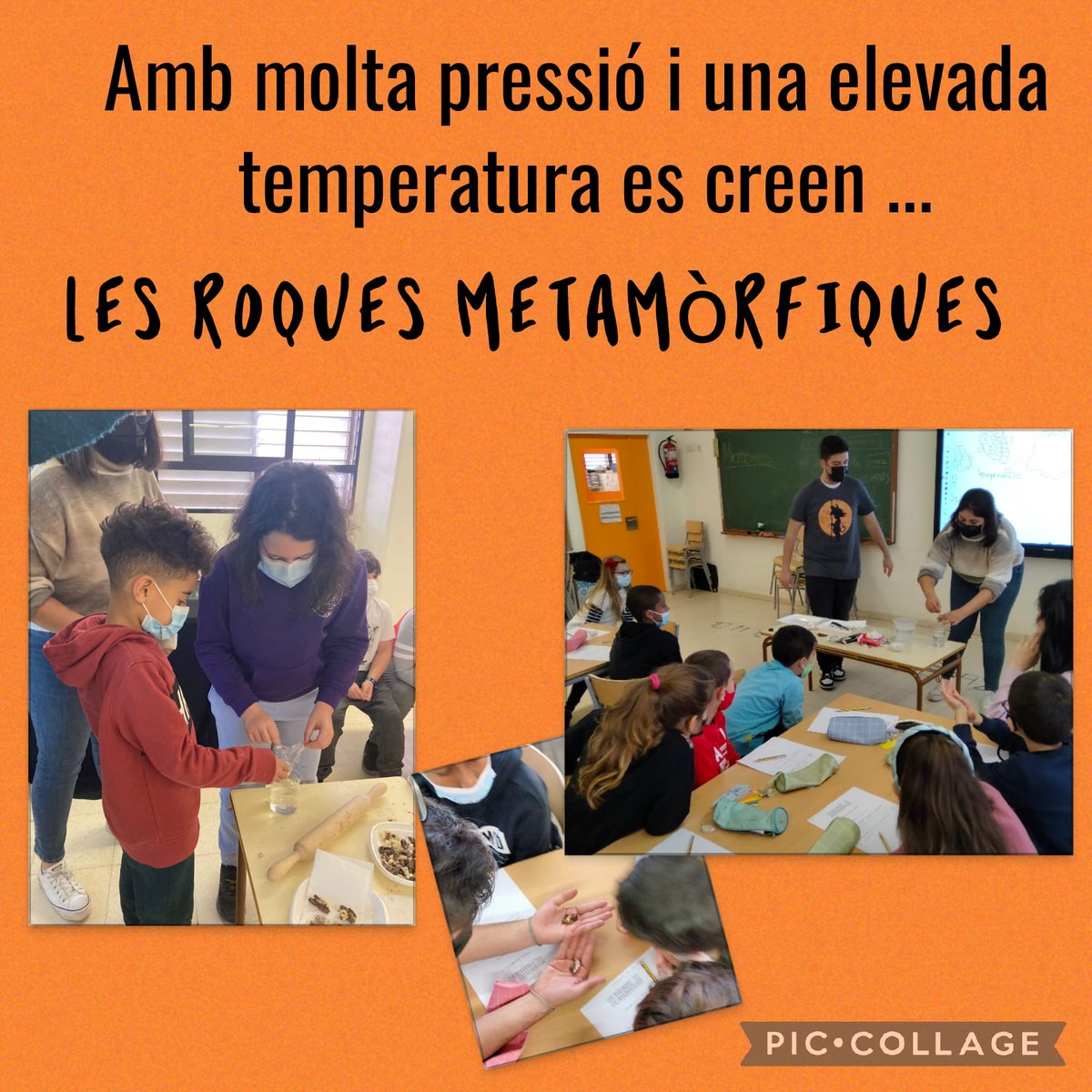 escolaelshorts's tweet photo. Com es formen les roques? Els nens i nenes de cicle mitjà experimenten amb xocolata. Ratllem, pressionem, desfem, refredem...i roques sedimentàries, metamòrfiques i magmàtiques. Genial!!
#femciencia #experimentacio
#innovacio #XarxesperalCanvi
#roquesiminerals https://t.co/WhJ1FZ0qbE