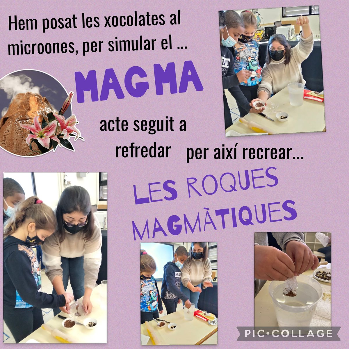 escolaelshorts's tweet photo. Com es formen les roques? Els nens i nenes de cicle mitjà experimenten amb xocolata. Ratllem, pressionem, desfem, refredem...i roques sedimentàries, metamòrfiques i magmàtiques. Genial!!
#femciencia #experimentacio
#innovacio #XarxesperalCanvi
#roquesiminerals https://t.co/WhJ1FZ0qbE