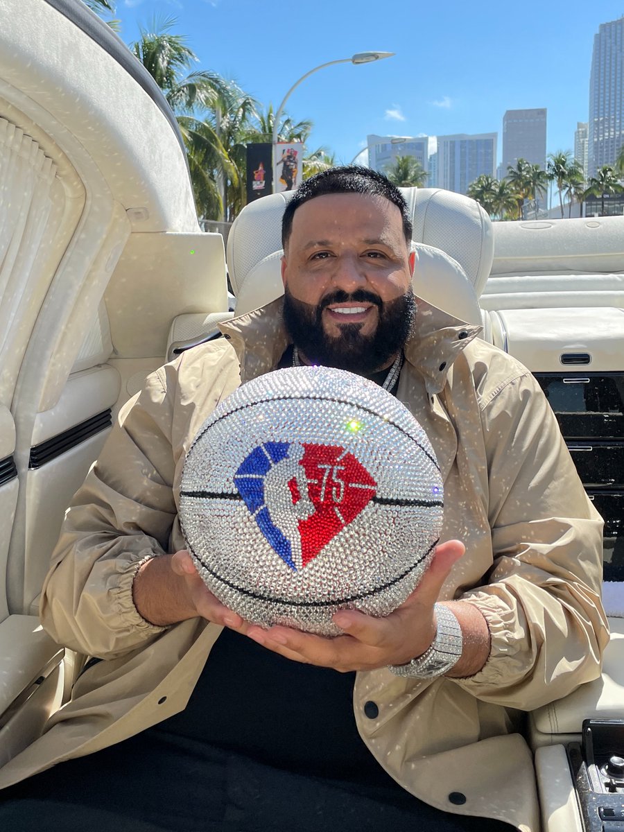 NBAAllStar's tweet photo. 🎤🌟 @djkhaled x #NBA75 https://t.co/R5TpvIFSg0
