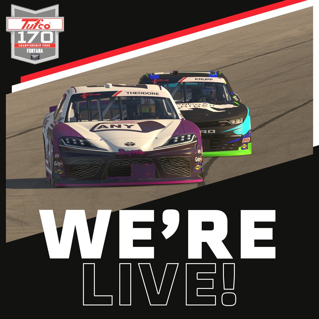 PodiumeSports's tweet photo. We are live for the championship race! 

@MNR_RTG
@tufcoflooring
@AutoClubSpdwy 
@SimSeats
#SimSeatsChallenge
https://t.co/eKm3IRdBfz https://t.co/UYUseVttp0