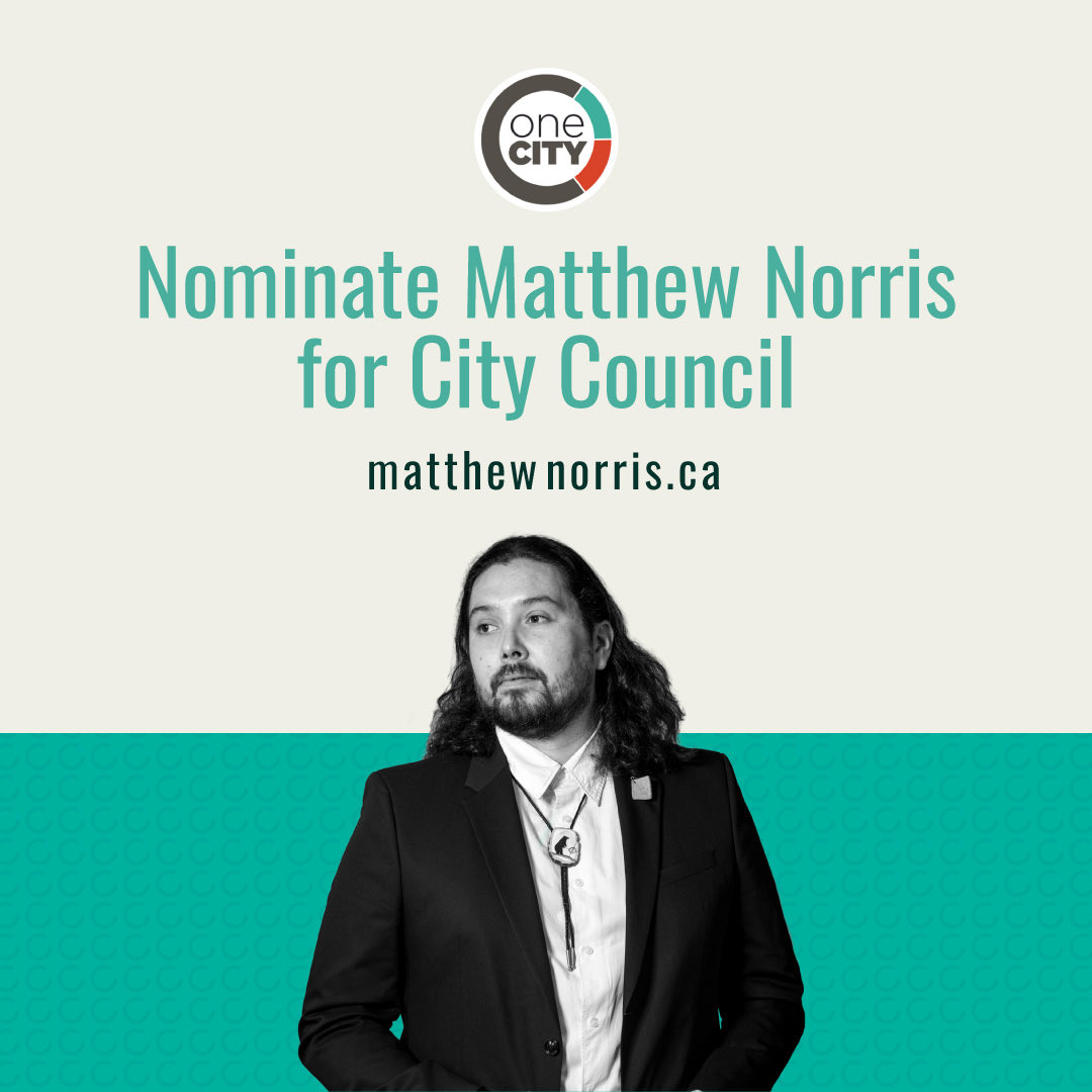 MrMatthewNorris's tweet photo. Update! OneCity will be running 4 of 9 candidates in the 2022 Vancouver Election. Im grateful to work with a fantastic team of volunteers committed to seeing an Indigenous candidate dedicated to change on Council. If you’d like to join our team please DM me! Volunteers needed! https://t.co/zpweFP43rc