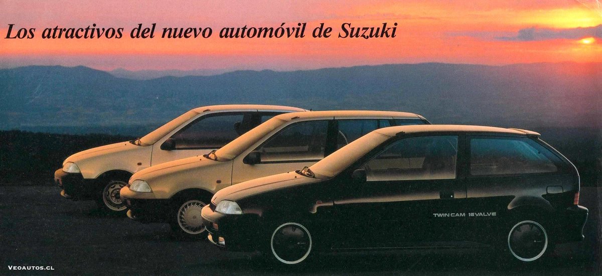 VeoAutos's tweet photo. Suzuki Swift GTi 1.3 16v. Catálogo en español Año 1989. 446 unidades vendidas en Chile, hasta 1995.

+ InfoLink ➤➤https://t.co/ERz6A7YEjk

#swiftgti #suzukiswift #suzukicultus @SuzukiIberica @addict_car @thecarfactoids @YesterdaysDrive @RiveraNotario @publichilensis https://t.co/uZbt7lLzES