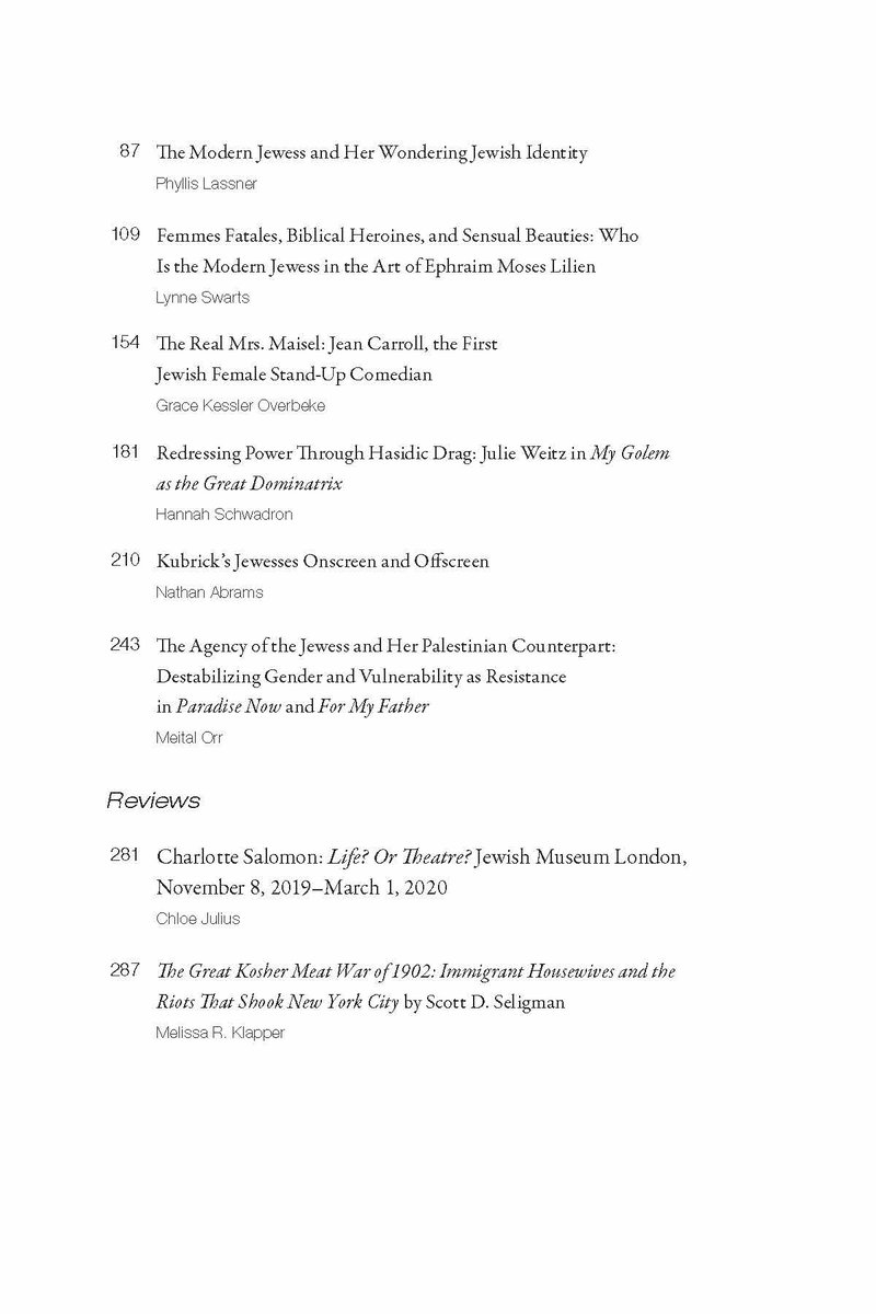 Shofar 39.3: The Modern Jewess in Image and Text, guest-edited by Keren Rosa Hammerschlag, is now available on Project MUSE! This issue includes poetry, artwork, and articles on Jewish women in fiction, film, stand-up comedy, and more.