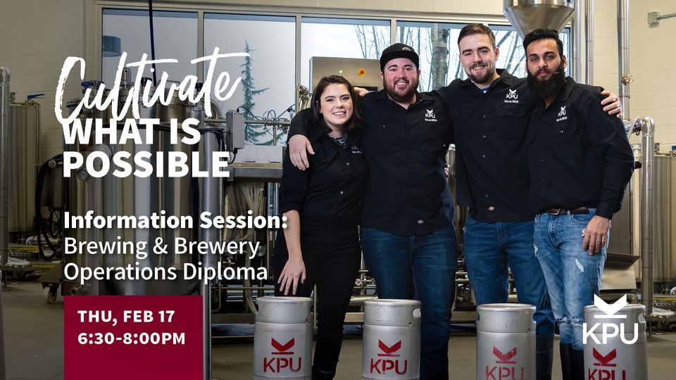 KPUBrew's tweet photo. Interested in a career in brewing? Dreaming of opening your own brewery one day? Learn more at the KPU Brewing Diploma Information Session Feb. 17.
RSVP: https://t.co/ouxzQDxypI
@KwantlenU #learntobrew #brewingdiploma #beerschool #university #professionalbrewing
@bccraftbeer https://t.co/kQnhhqXbU8