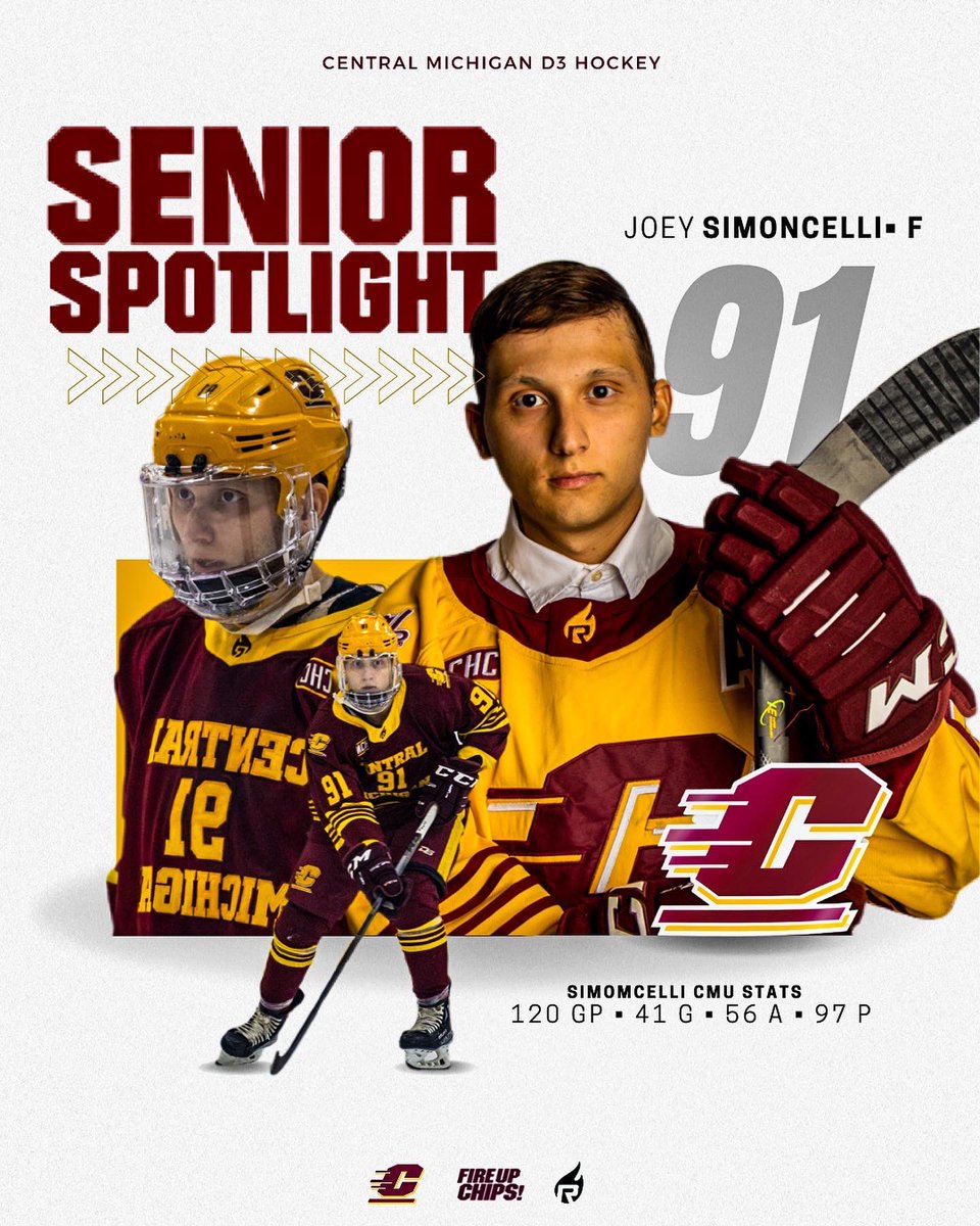 CMUHOCKEYDIII's tweet photo. SENIOR SPOTLIGHT #3 🔦
Joey Simoncelli #91
#ForeverFireUp🔥⬆️ https://t.co/67Apgy9EpX