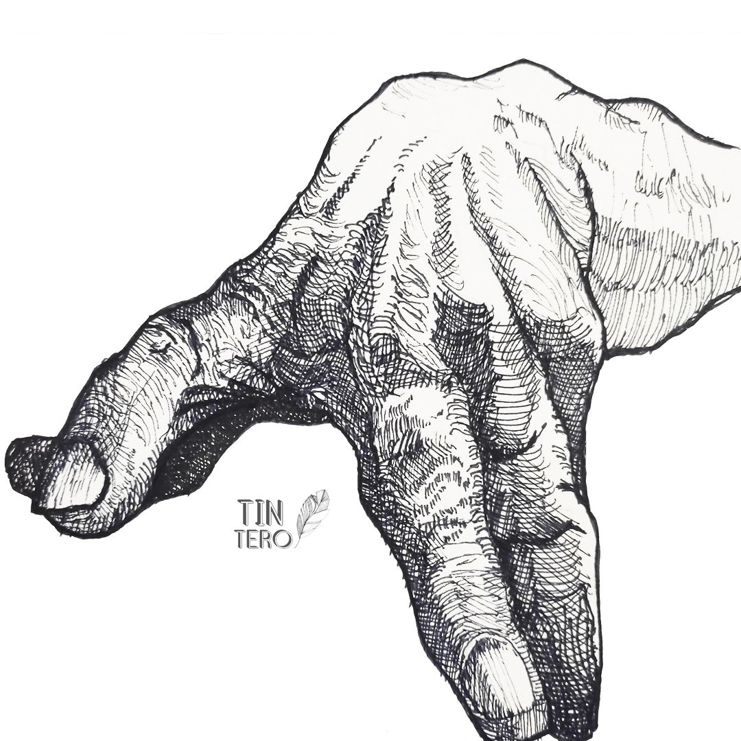 "Tus manos: un poco capullo de cosas sorprendentes y nunca vistas y un poco nido de certezas donde posar mis manos cuando están cansadas."
Recuerden que estoy abierto a pedidos y que el 25% se dona a <a href="/FundacionToby/">Fundación Toby</a> espero que les guste esta mano y que me ayuden con RT :)